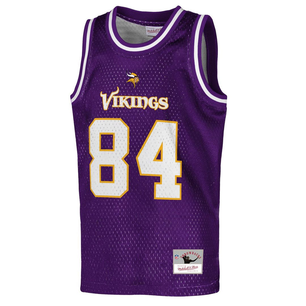 Randy Moss Minnesota Vikings Mitchell & Ness Youth Retired Player NFL Basketball Fashion Jersey - Purple Official NFL Team Apparel Football Fan Gear