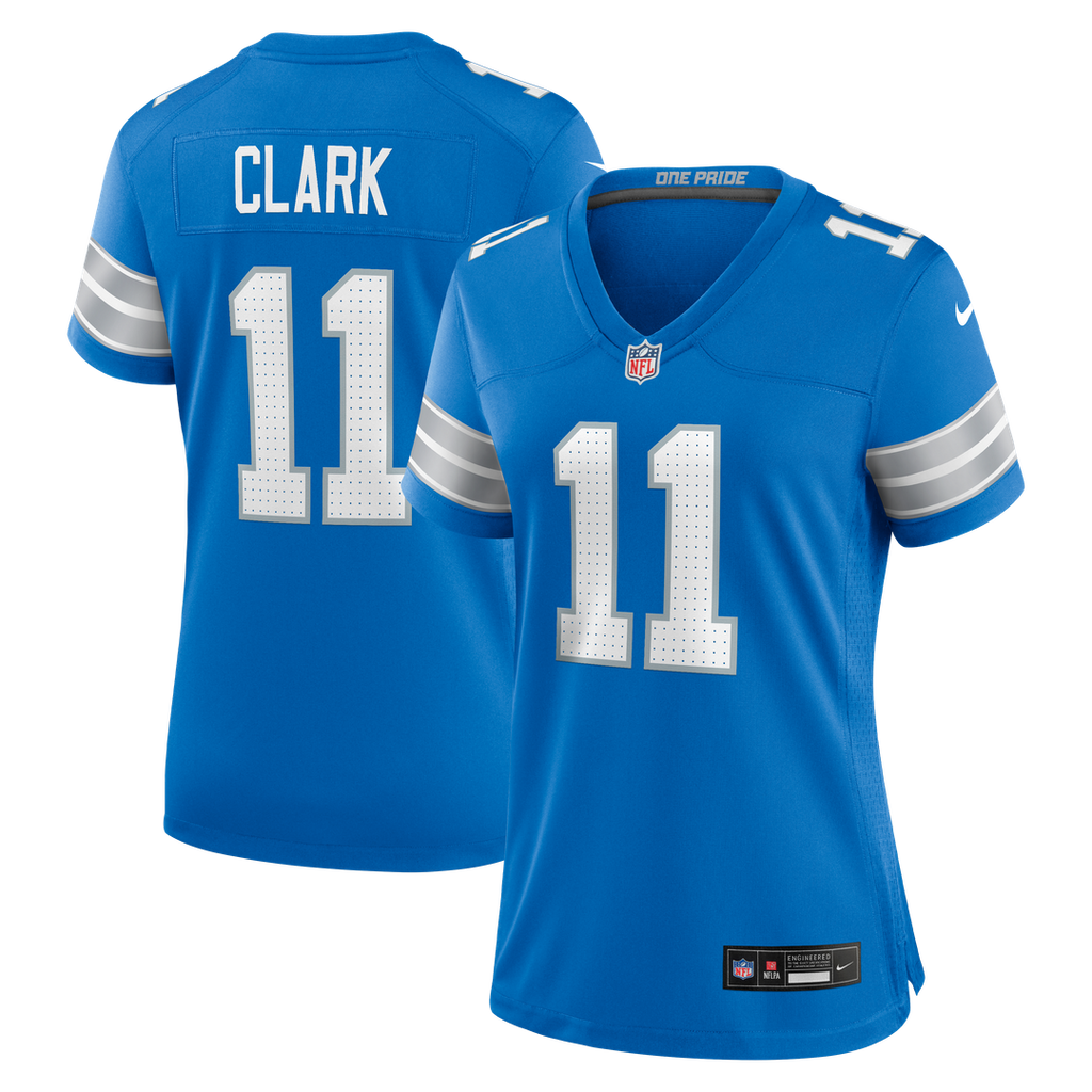 Damone Clark Detroit Lions Nike Women's Team Game Jersey - Blue Official NFL Team Apparel Football Fan Gear