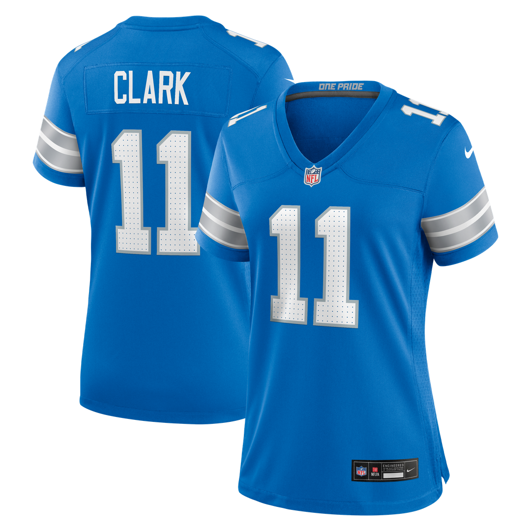 Damone Clark Detroit Lions Nike Women's Team Game Jersey - Blue Official NFL Team Apparel Football Fan Gear