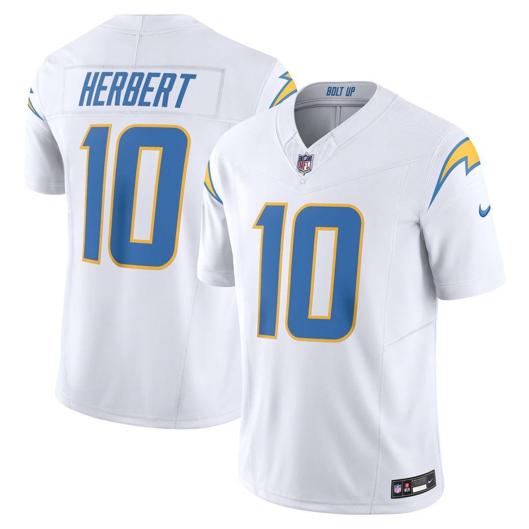 Justin Herbert Los Angeles Chargers Nike Vapor F.U.S.E. Limited Jersey - White Official NFL Team Apparel Football Fan Gear