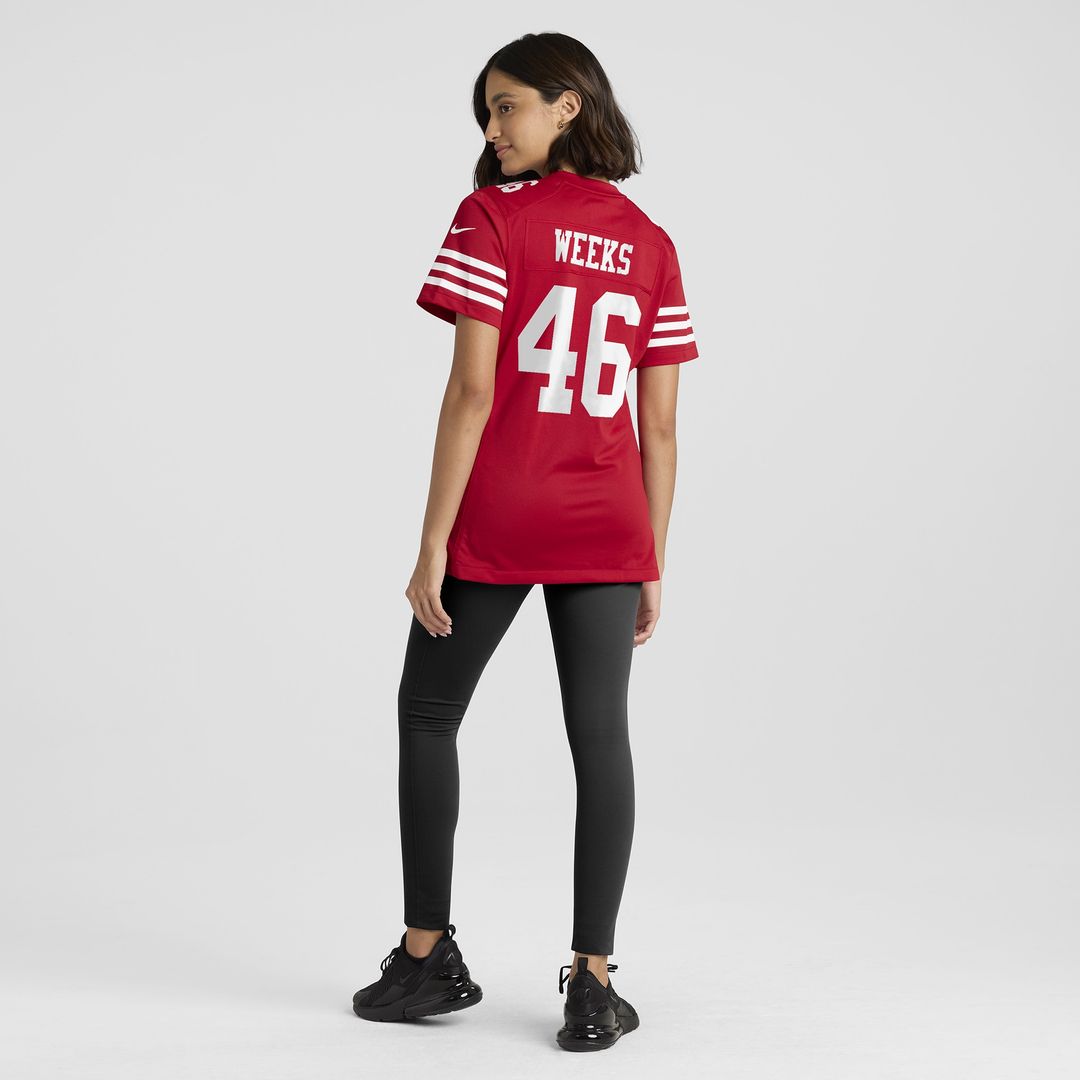 Jon Weeks San Francisco 49ers Nike Women's Team Game Jersey - Scarlet Official NFL Team Apparel Football Fan Gear
