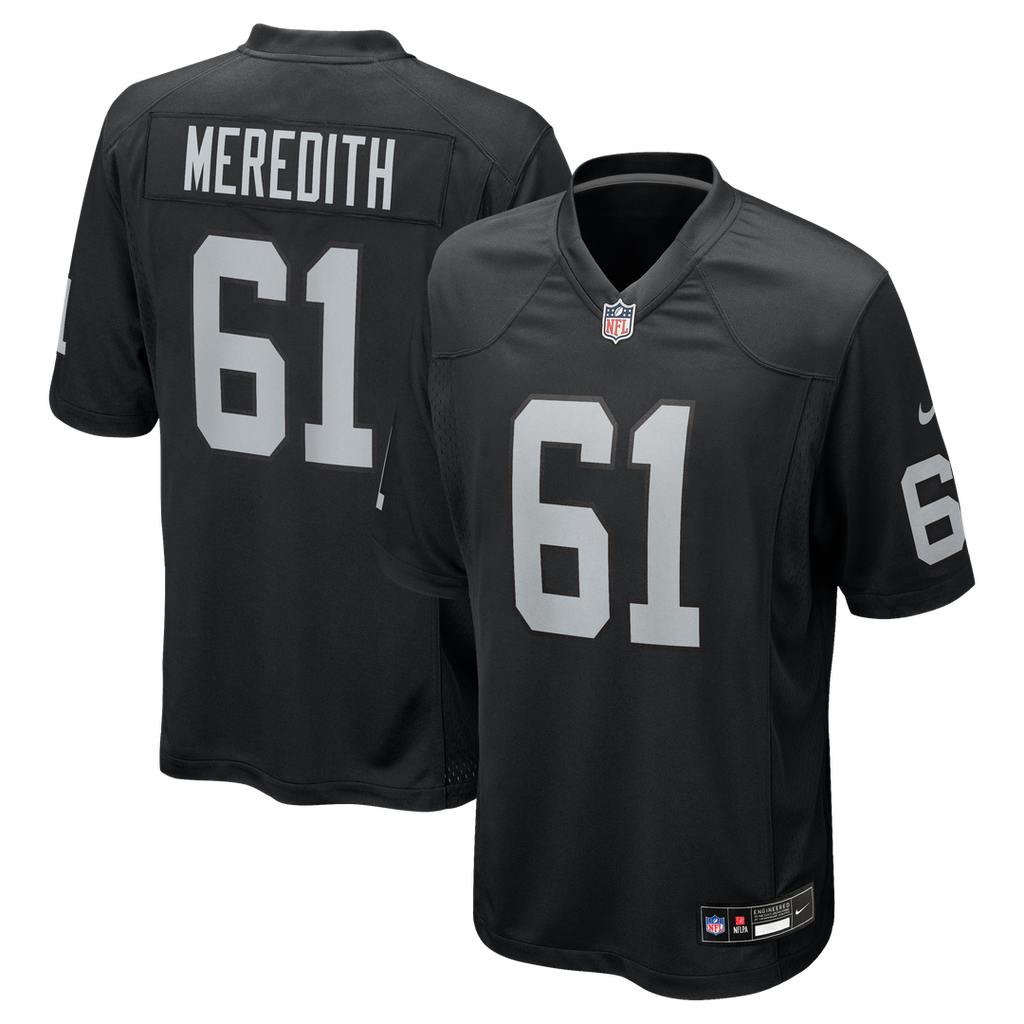 Jordan Meredith Las Vegas Raiders Nike Game Player Jersey - Black Official NFL Team Apparel Football Fan Gear