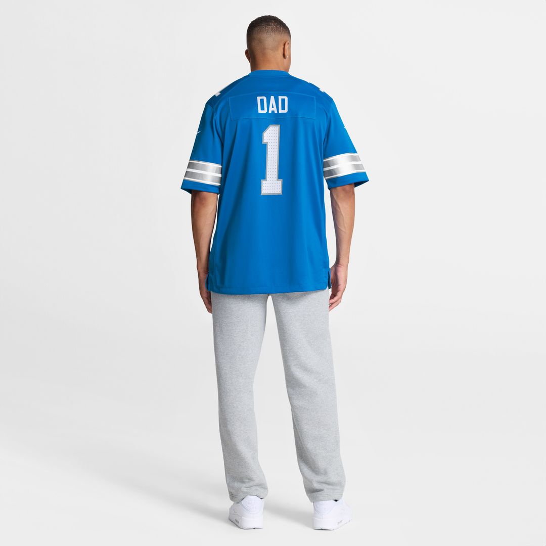 Number 1 Dad Detroit Lions Nike Game Jersey - Blue Official NFL Team Apparel Football Fan Gear