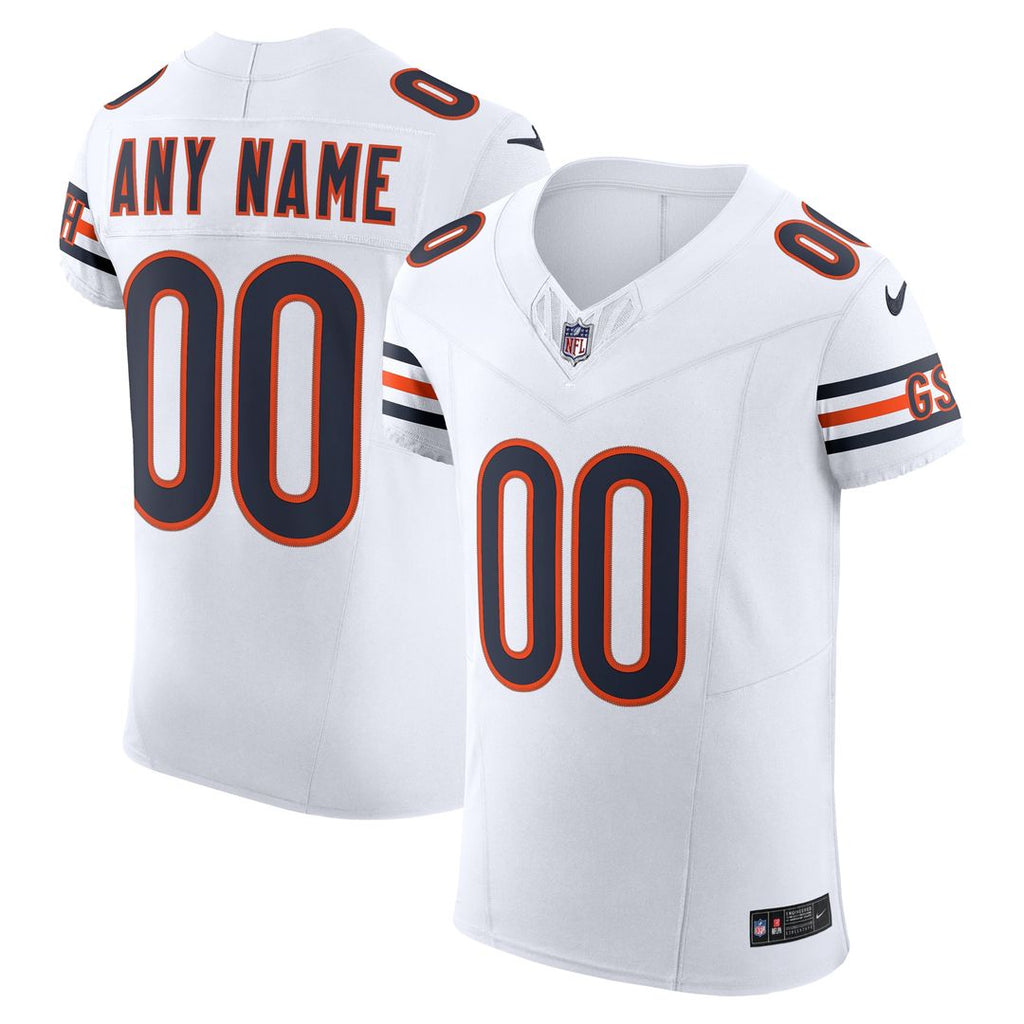 Chicago Bears Nike Vapor F.U.S.E. Elite Custom Jersey - White Official NFL Team Apparel Football Fan Gear