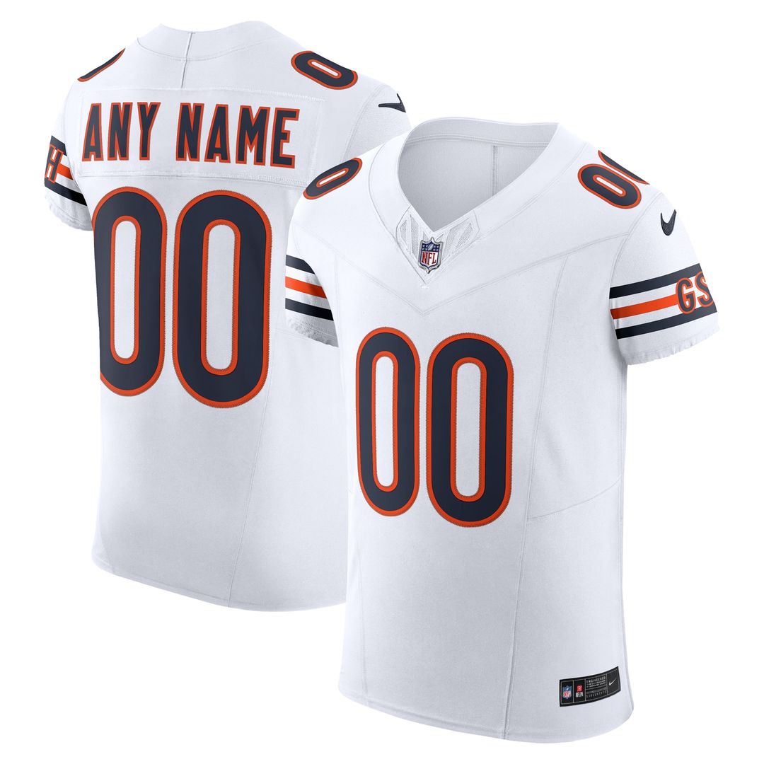 Chicago Bears Nike Vapor F.U.S.E. Elite Custom Jersey - White Official NFL Team Apparel Football Fan Gear