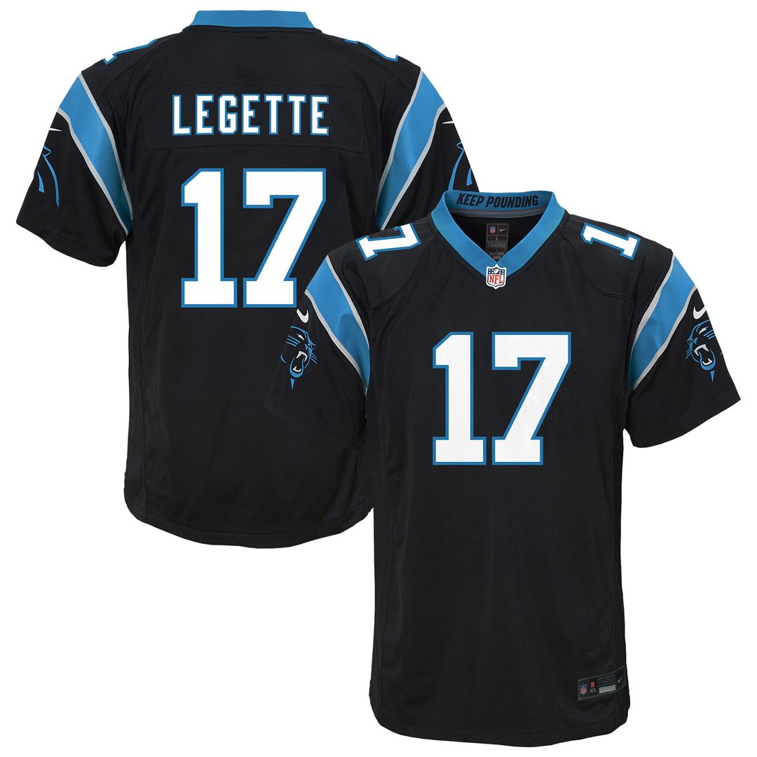 Xavier Legette Carolina Panthers Nike Youth Team Game Jersey - Black Official NFL Team Apparel Football Fan Gear