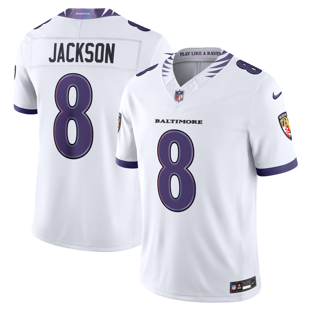 Lamar Jackson Baltimore Ravens Nike Vapor F.U.S.E. Stitched Limited Jersey - White Official NFL Team Apparel Football Fan Gear