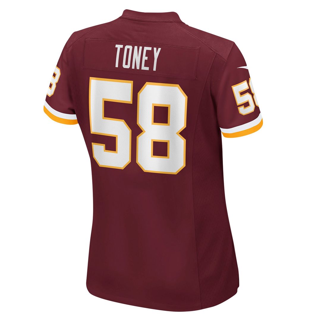 Shaka Toney Washington Football Team Nike Women's Game Jersey - Burgundy Official NFL Team Apparel Football Fan Gear