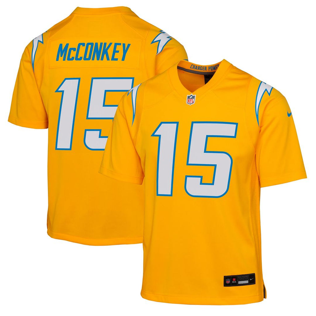 Ladd McConkey Los Angeles Chargers Nike Youth Alternate Charger Power Game Player Jersey - Gold Official NFL Team Apparel Football Fan Gear