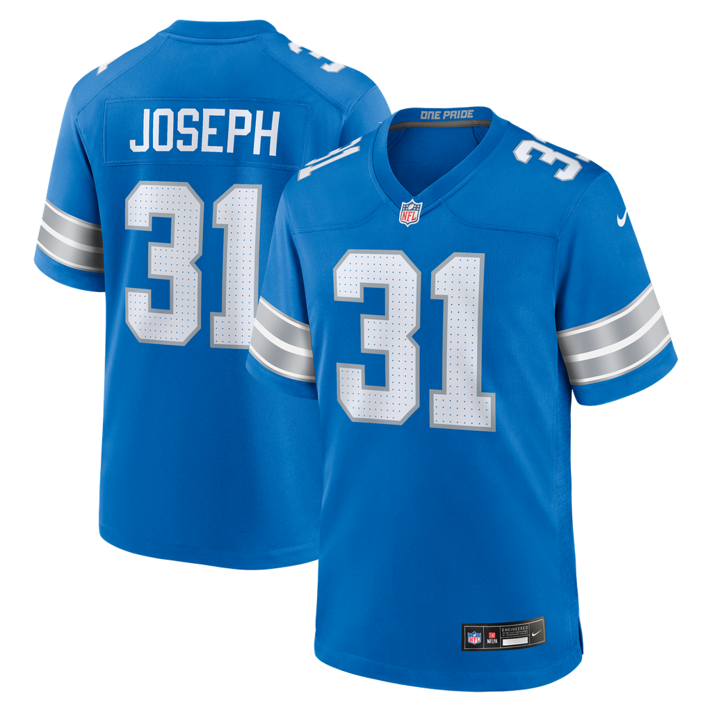 Kerby Joseph Detroit Lions Nike Team Game Jersey - Blue Official NFL Team Apparel Football Fan Gear