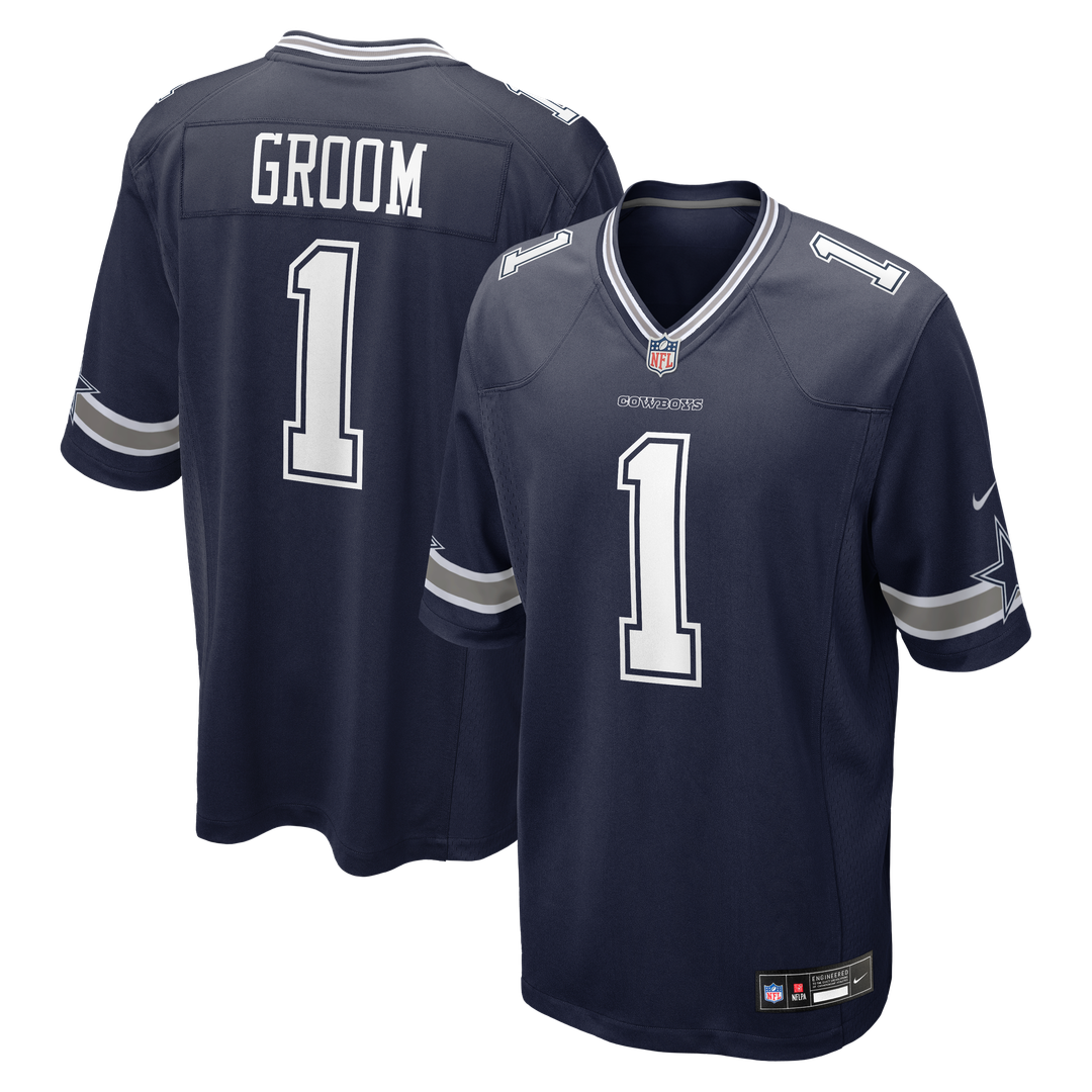 Number 1 Groom Dallas Cowboys Nike Game Jersey - Navy Official NFL Team Apparel Football Fan Gear