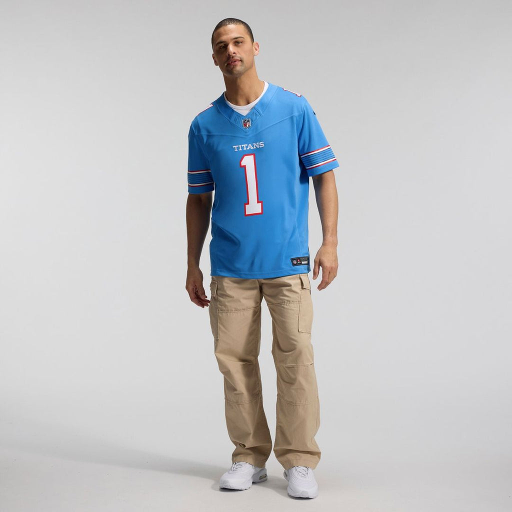 Cameron Ward Tennessee Titans Nike Vapor F.U.S.E. Stitched Limited Jersey - Light Blue Official NFL Team Apparel Football Fan Gear