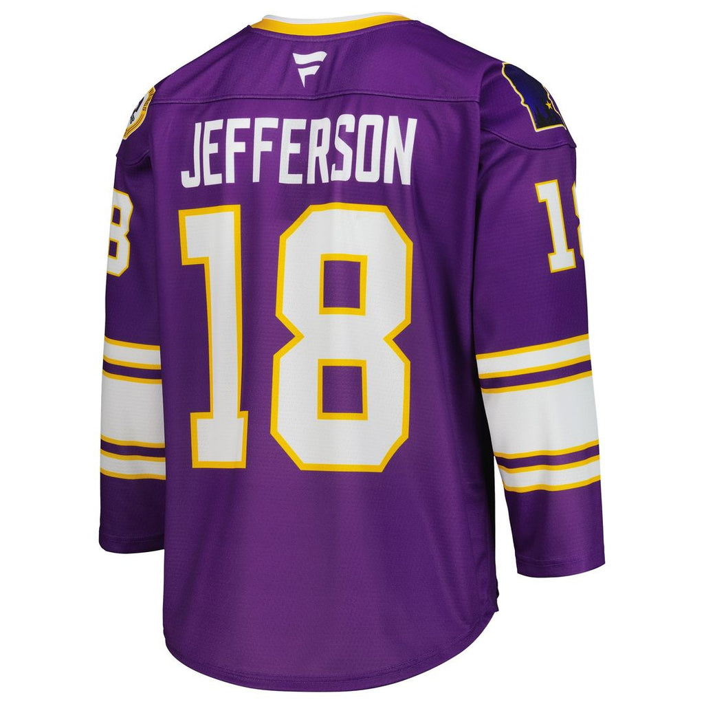 Justin Jefferson Minnesota Vikings Fanatics Hockey Jersey - Purple Official NFL Team Apparel Football Fan Gear