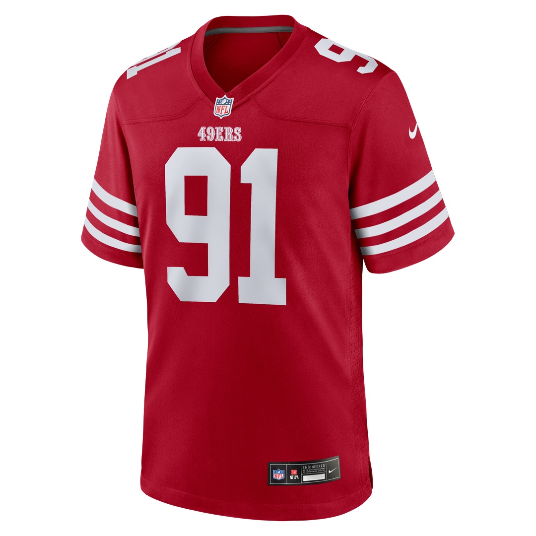 Sam Okuayinonu San Francisco 49ers Nike Team Game Jersey - Scarlet Official NFL Team Apparel Football Fan Gear