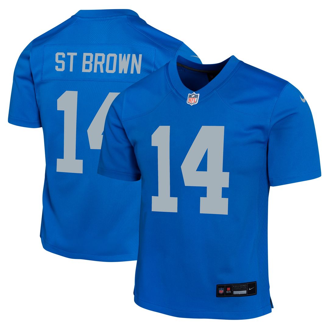 Amon-Ra St. Brown Detroit Lions Nike Youth Game Jersey - Black Official NFL Team Apparel Football Fan Gear