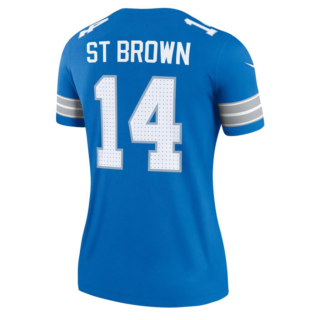 Amon-Ra St. Brown Detroit Lions Nike Women's Legend Player Performance Top - Blue NFL Fan Gear Popular Style