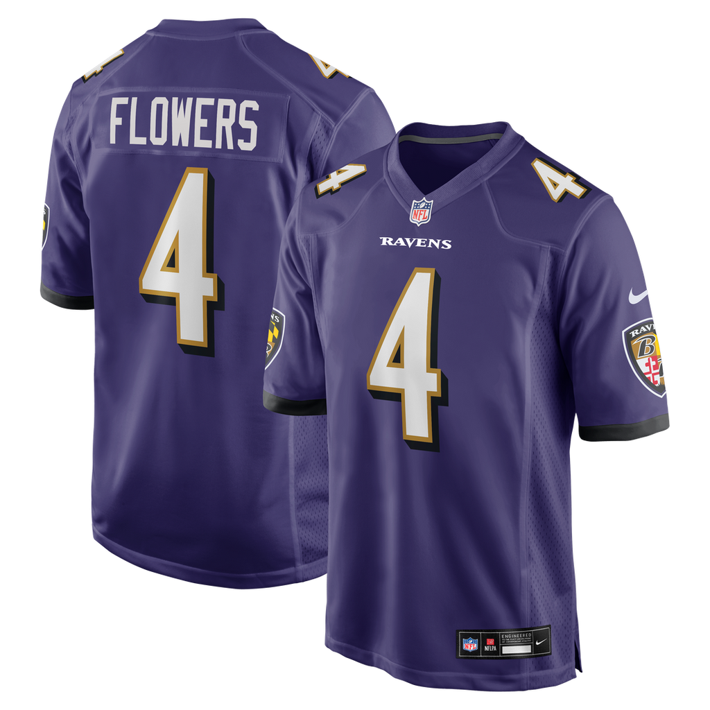 Zay Flowers Baltimore Ravens Nike Game Jersey - Purple Official NFL Team Apparel Football Fan Gear