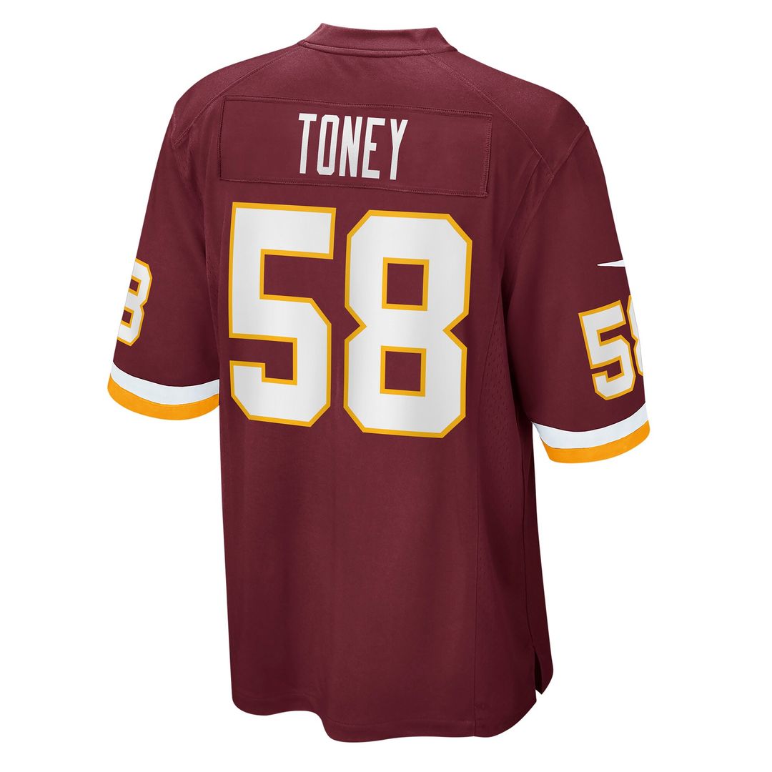 Shaka Toney Washington Football Team Nike Game Jersey - Burgundy Official NFL Team Apparel Football Fan Gear
