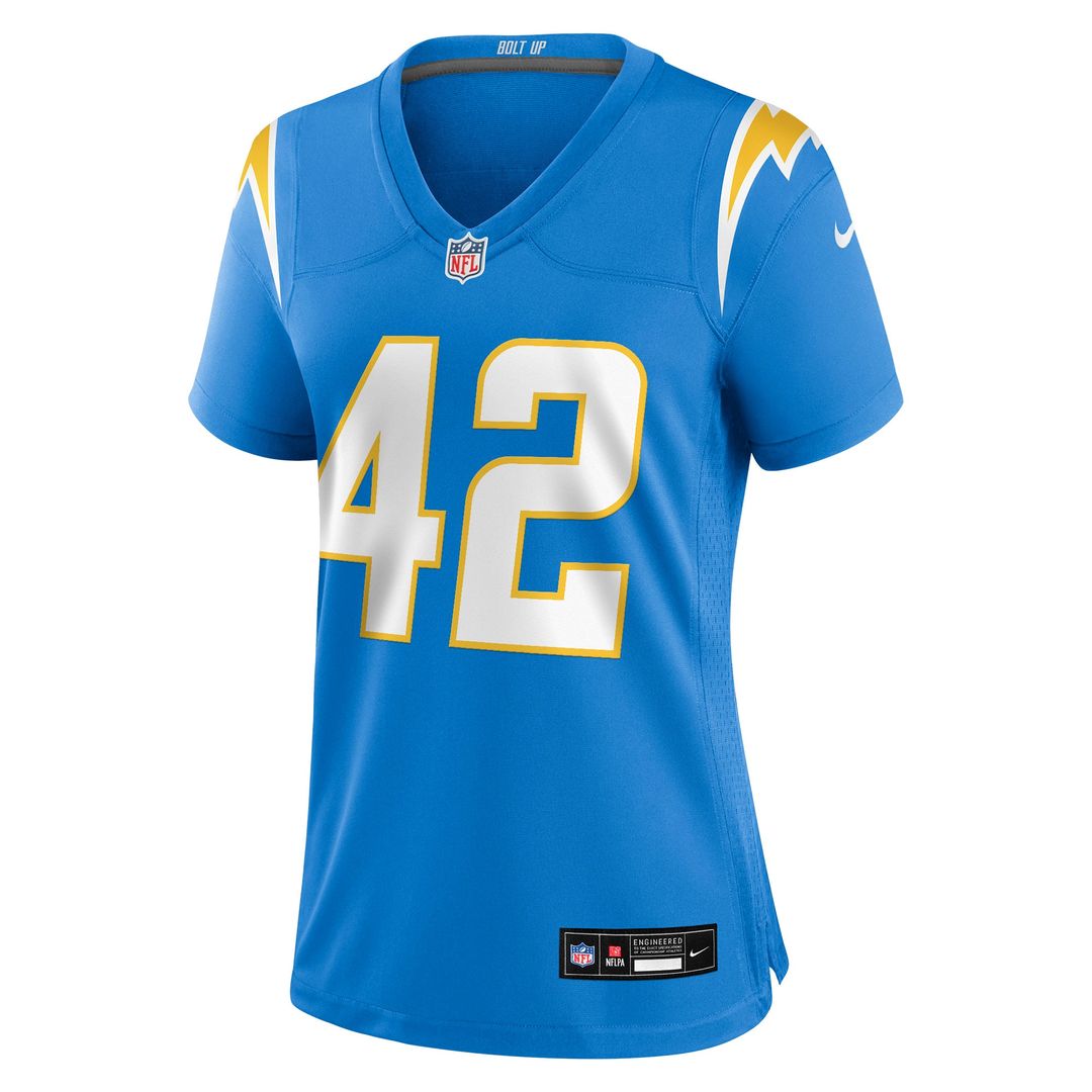 Tucker Fisk Los Angeles Chargers Nike Women's Team Game Jersey - Powder Blue Official NFL Team Apparel Football Fan Gear