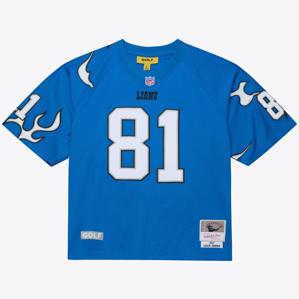 Calvin Johnson Detroit Lions Mitchell & Ness x Golf Wang Unisex 2007 Legacy Fashion Jersey - Blue Official NFL Team Apparel Football Fan Gear