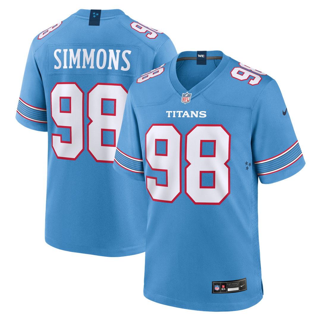 Jeffery Simmons Tennessee Titans Nike Game Jersey - Light Blue Official NFL Team Apparel Football Fan Gear
