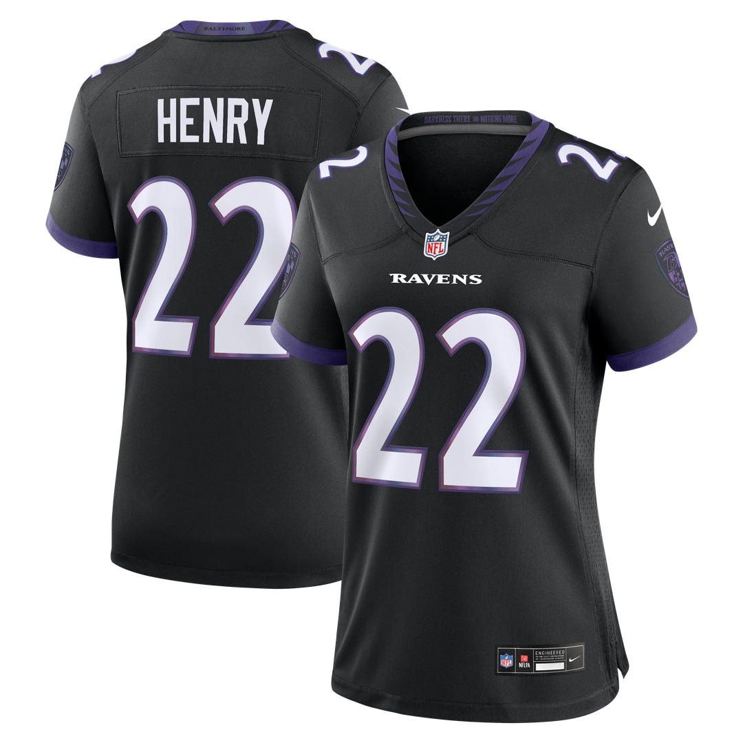 Derrick Henry Baltimore Ravens Nike Women's Alternate Game Jersey - Black Official NFL Team Apparel Football Fan Gear