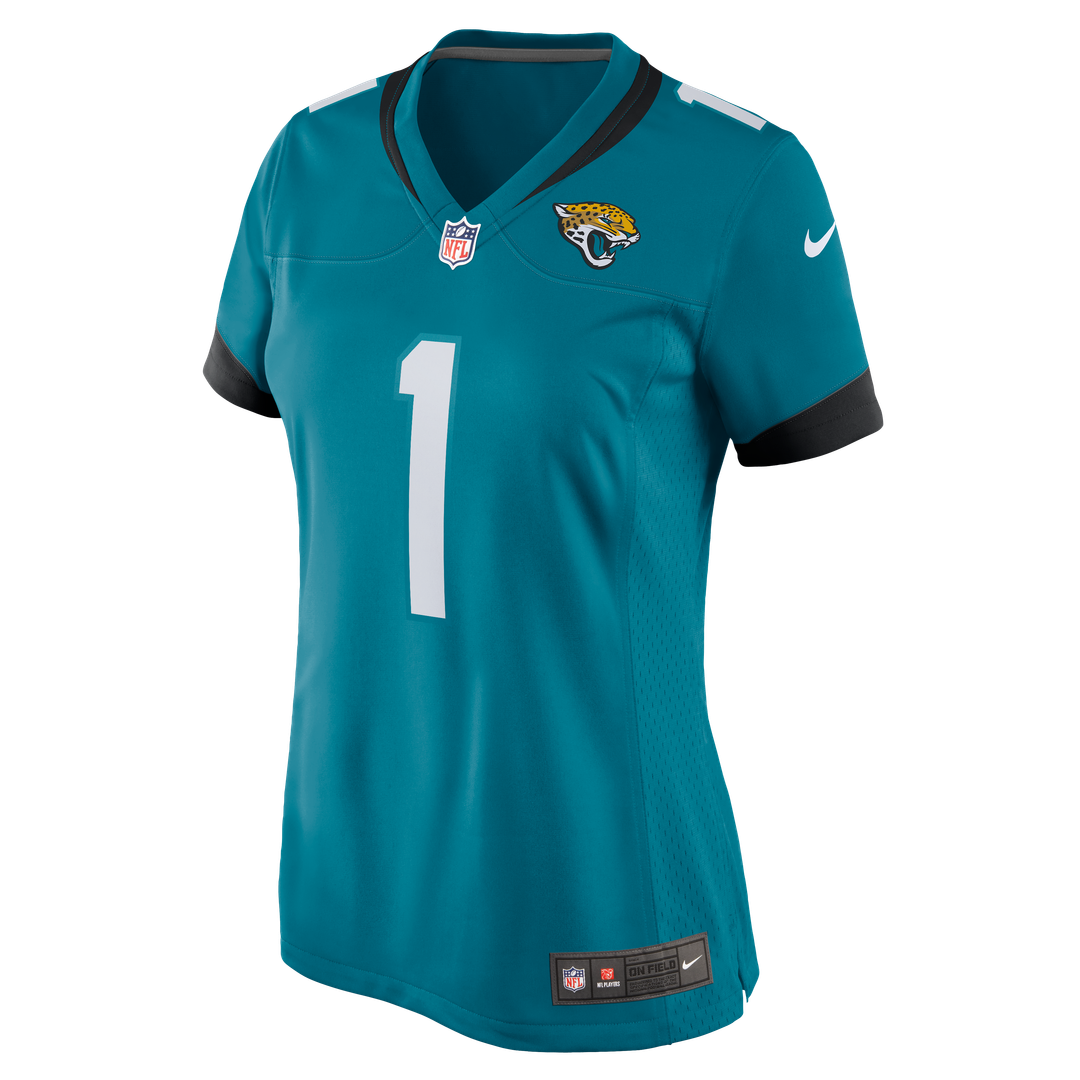 Number 1 Bride Jacksonville Jaguars Nike Women's Game Jersey - Teal Official NFL Team Apparel Football Fan Gear