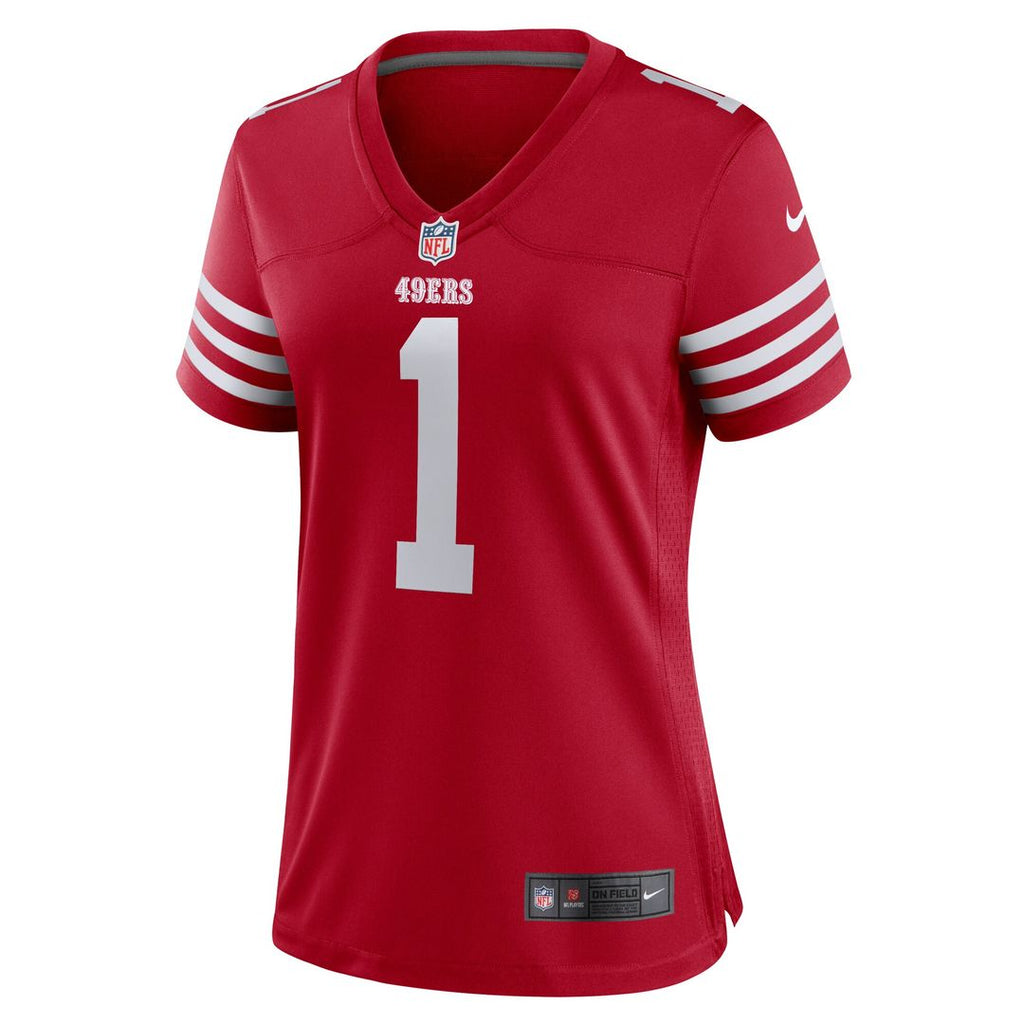 Number 1 Mom San Francisco 49ers Nike Women's Game Jersey - Scarlet Official NFL Team Apparel Football Fan Gear