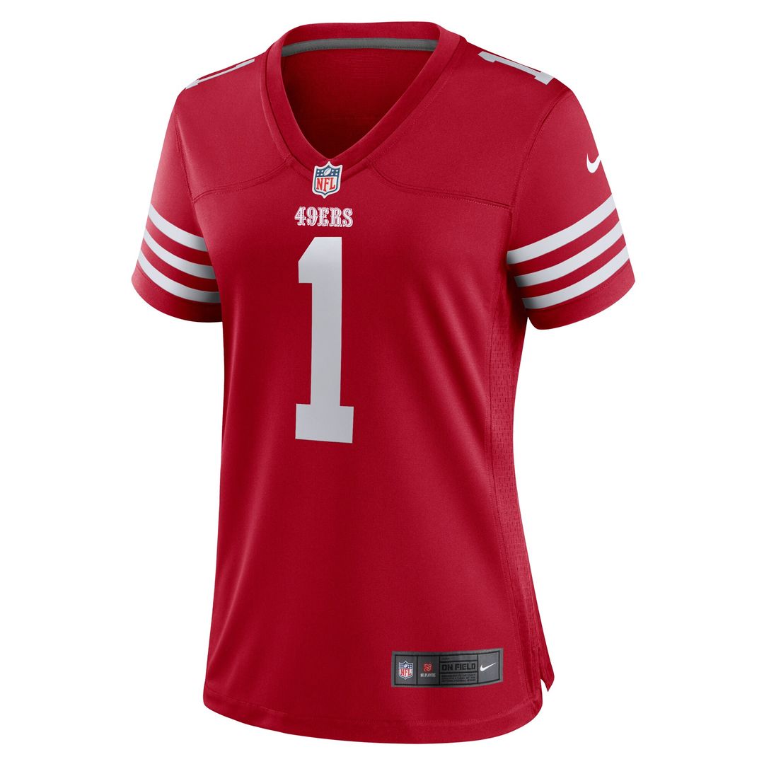 Number 1 Mom San Francisco 49ers Nike Women's Game Jersey - Scarlet Official NFL Team Apparel Football Fan Gear