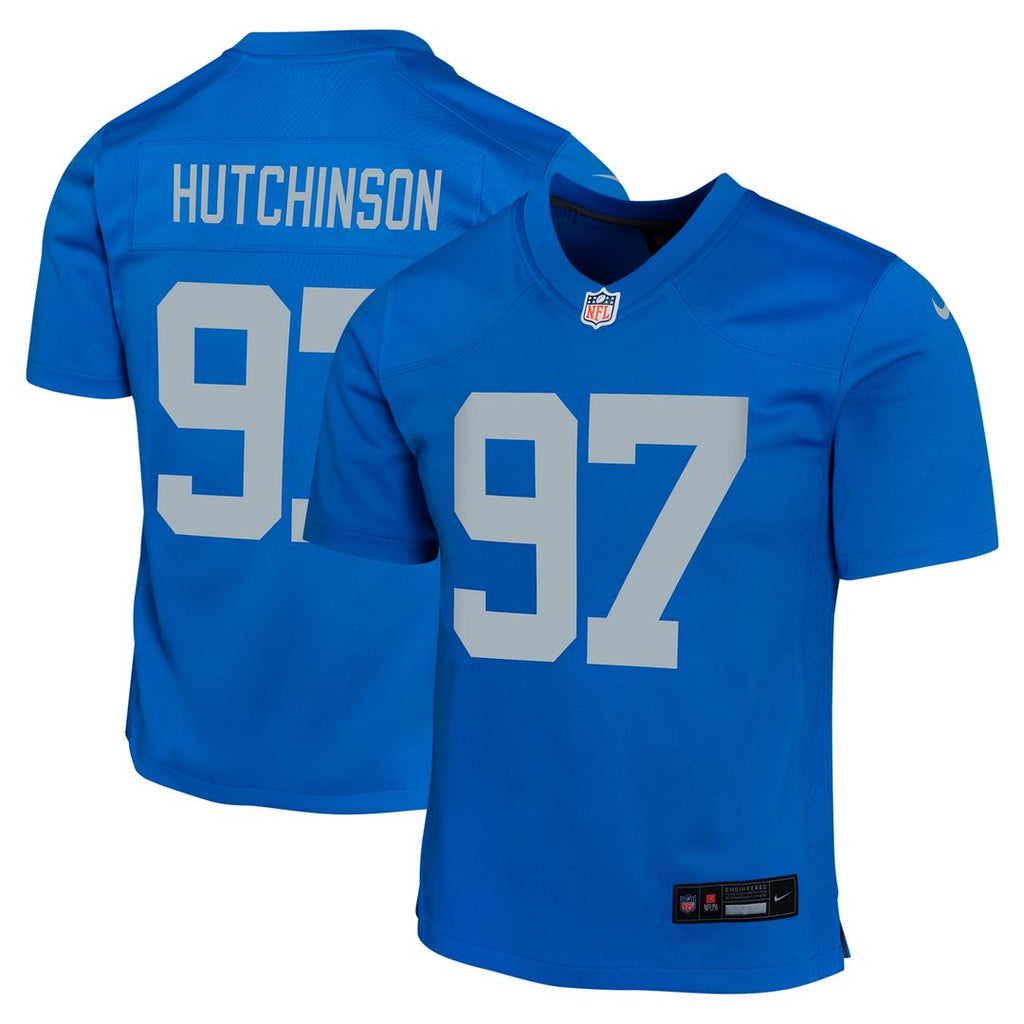 Aidan Hutchinson Detroit Lions Nike Youth Game Jersey - Blue Official NFL Team Apparel Football Fan Gear