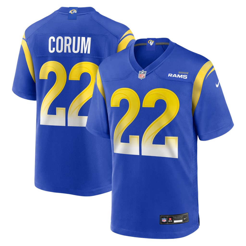 Blake Corum Los Angeles Rams Nike Game Player Jersey - Royal Official NFL Team Apparel Football Fan Gear
