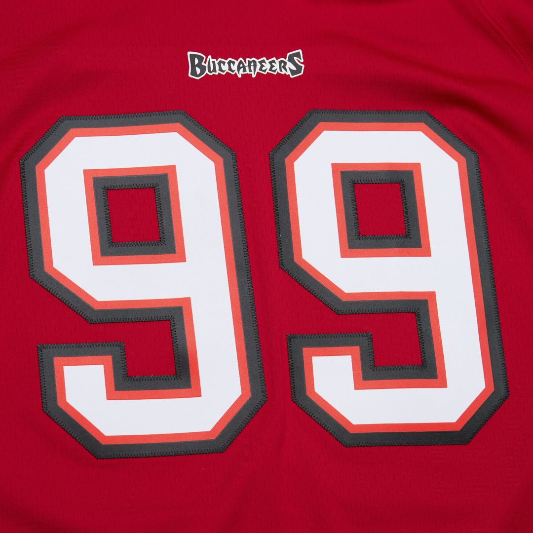 Warren Sapp Tampa Bay Buccaneers Mitchell & Ness 2002 Legacy Replica Jersey - Red Official NFL Team Apparel Football Fan Gear