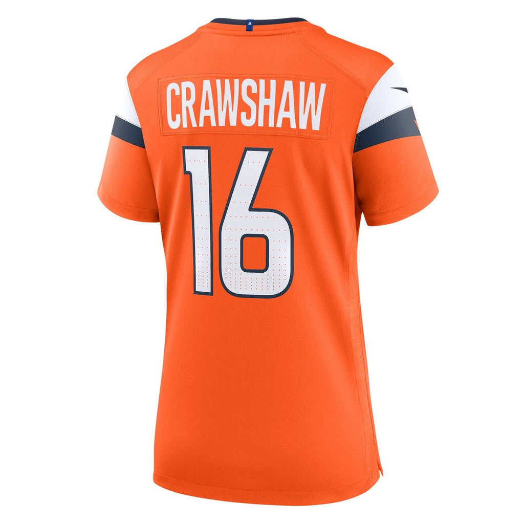 Jeremy Crawshaw Denver Broncos Nike Women's Team Game Jersey - Orange Official NFL Team Apparel Football Fan Gear