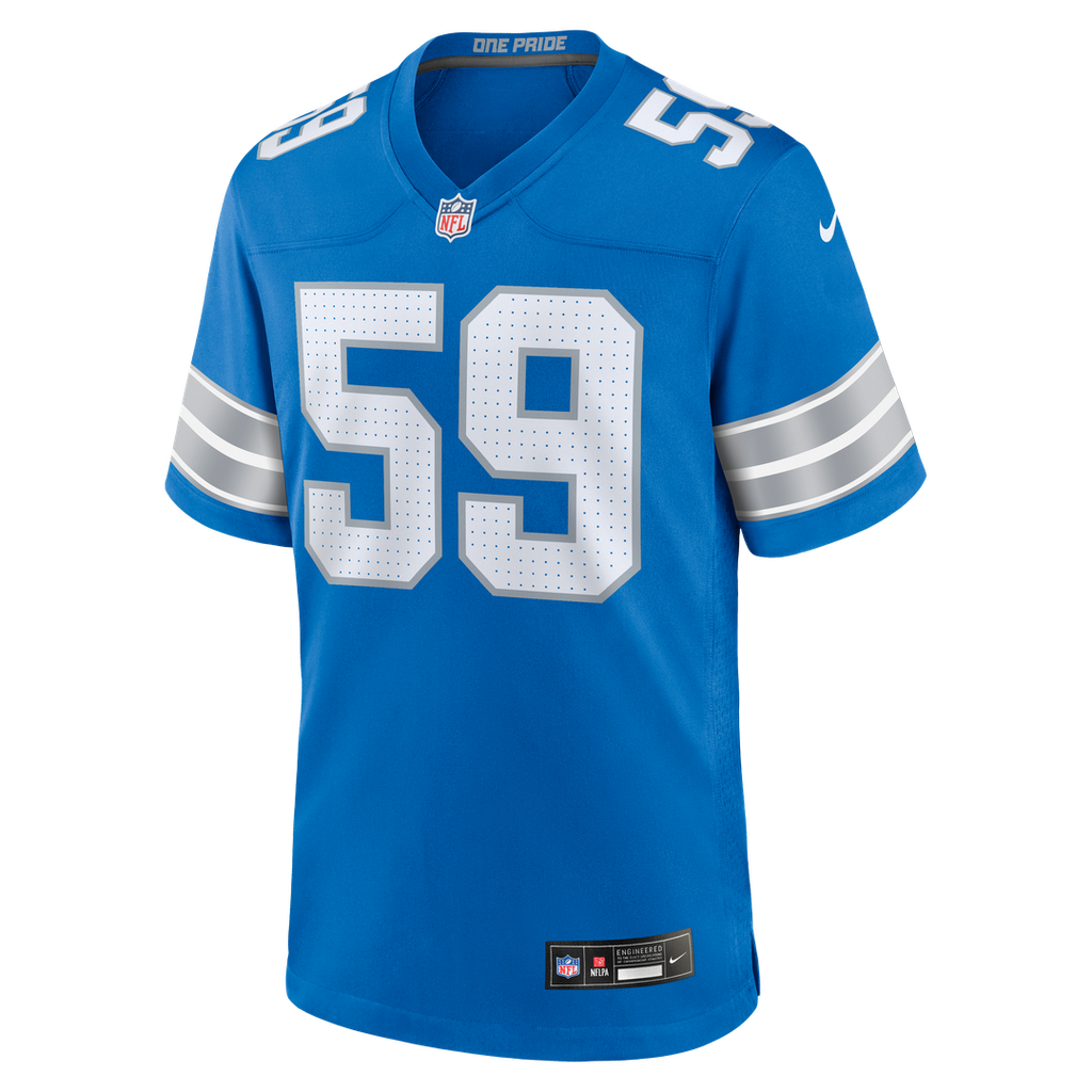 Giovanni Manu Detroit Lions Nike Team Game Jersey - Blue Official NFL Team Apparel Football Fan Gear