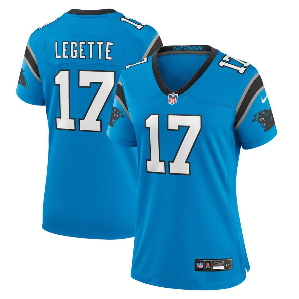 Xavier Legette Carolina Panthers Nike Women's Alternate Game Jersey - Blue Official NFL Team Apparel Football Fan Gear
