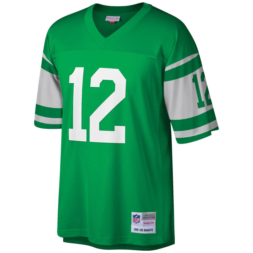 Joe Namath New York Jets Mitchell & Ness Big & Tall 1968 Retired Player Replica Jersey - Green Official NFL Team Apparel Football Fan Gear