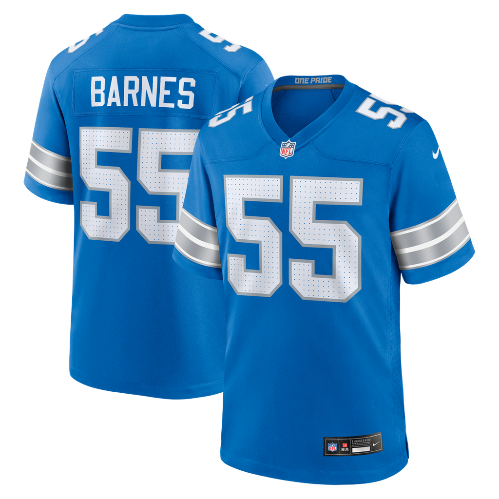 Derrick Barnes Detroit Lions Nike Team Game Jersey - Blue Official NFL Team Apparel Football Fan Gear