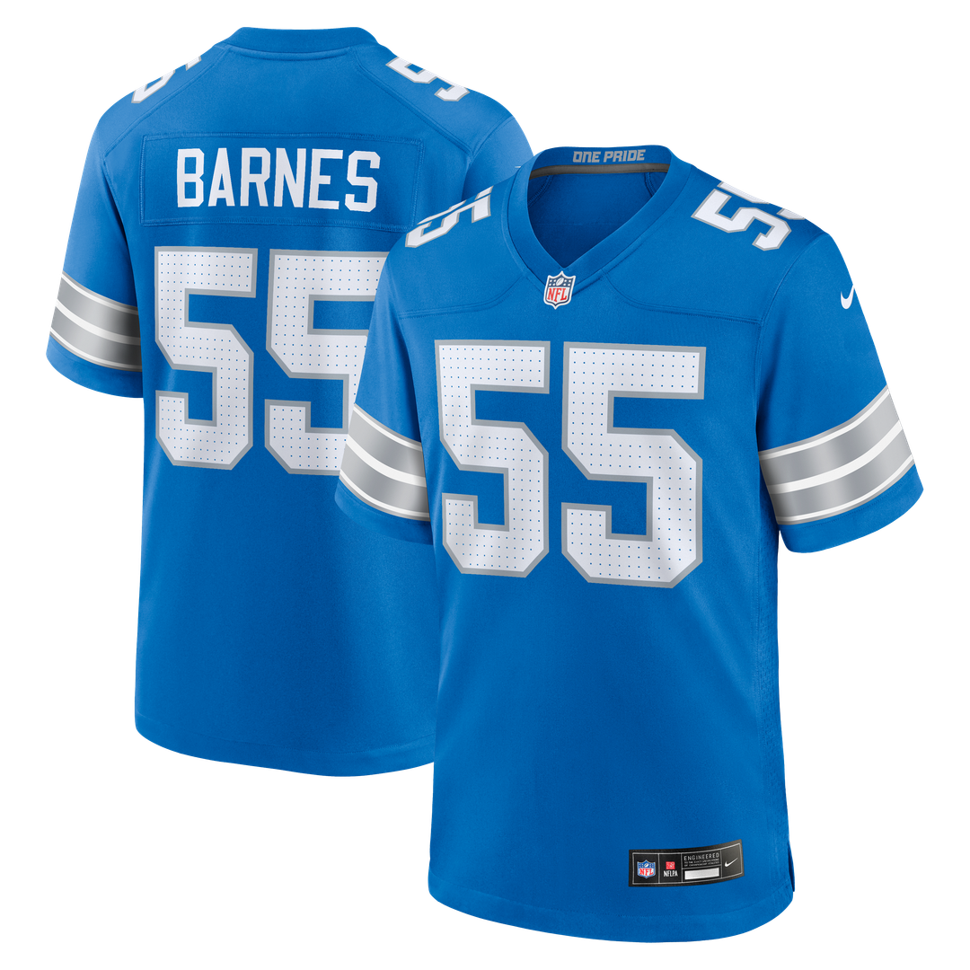 Derrick Barnes Detroit Lions Nike Team Game Jersey - Blue Official NFL Team Apparel Football Fan Gear