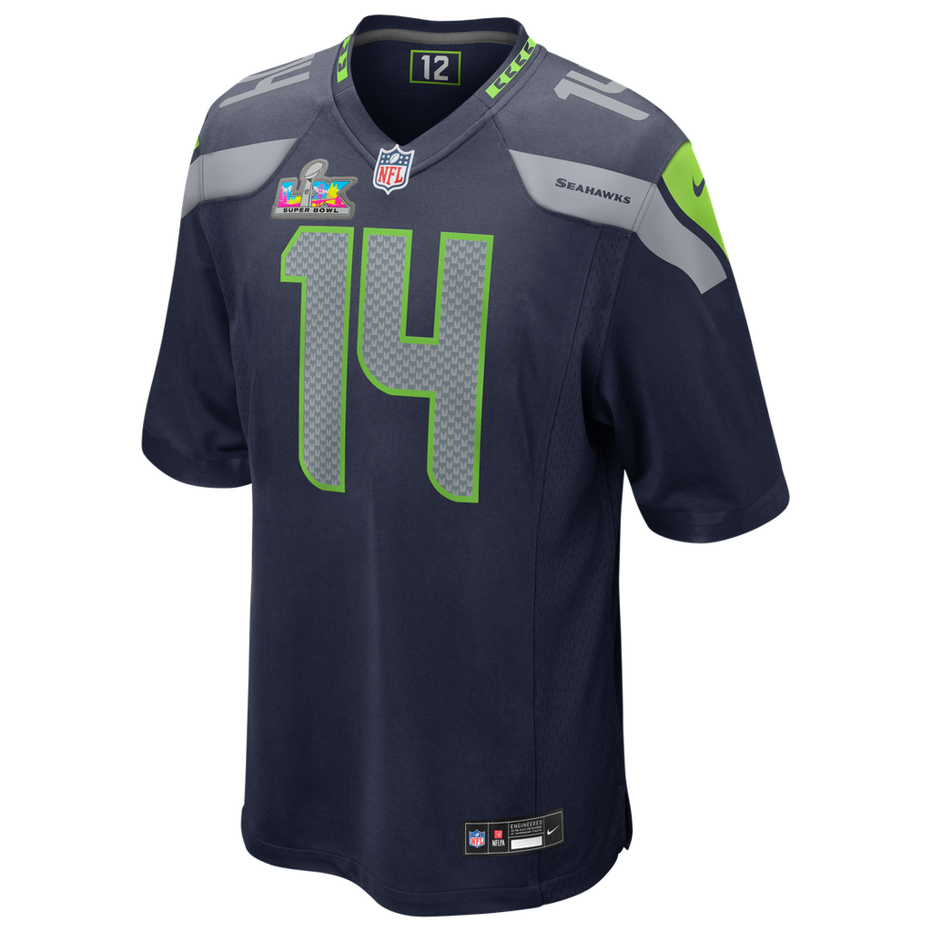 Sam Darnold Seattle Seahawks Nike Super Bowl LX Patch Game Jersey - College Navy Official NFL Team Apparel Football Fan Gear