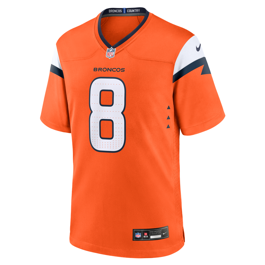 Jarrett Stidham Denver Broncos Nike Team Game Jersey - Orange Official NFL Team Apparel Football Fan Gear
