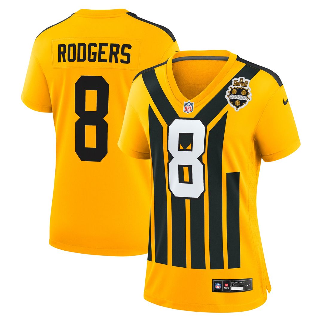 Aaron Rodgers Pittsburgh Steelers Nike Women's Alternate 1933 Throwback Game Jersey - Gold Official NFL Team Apparel Football Fan Gear