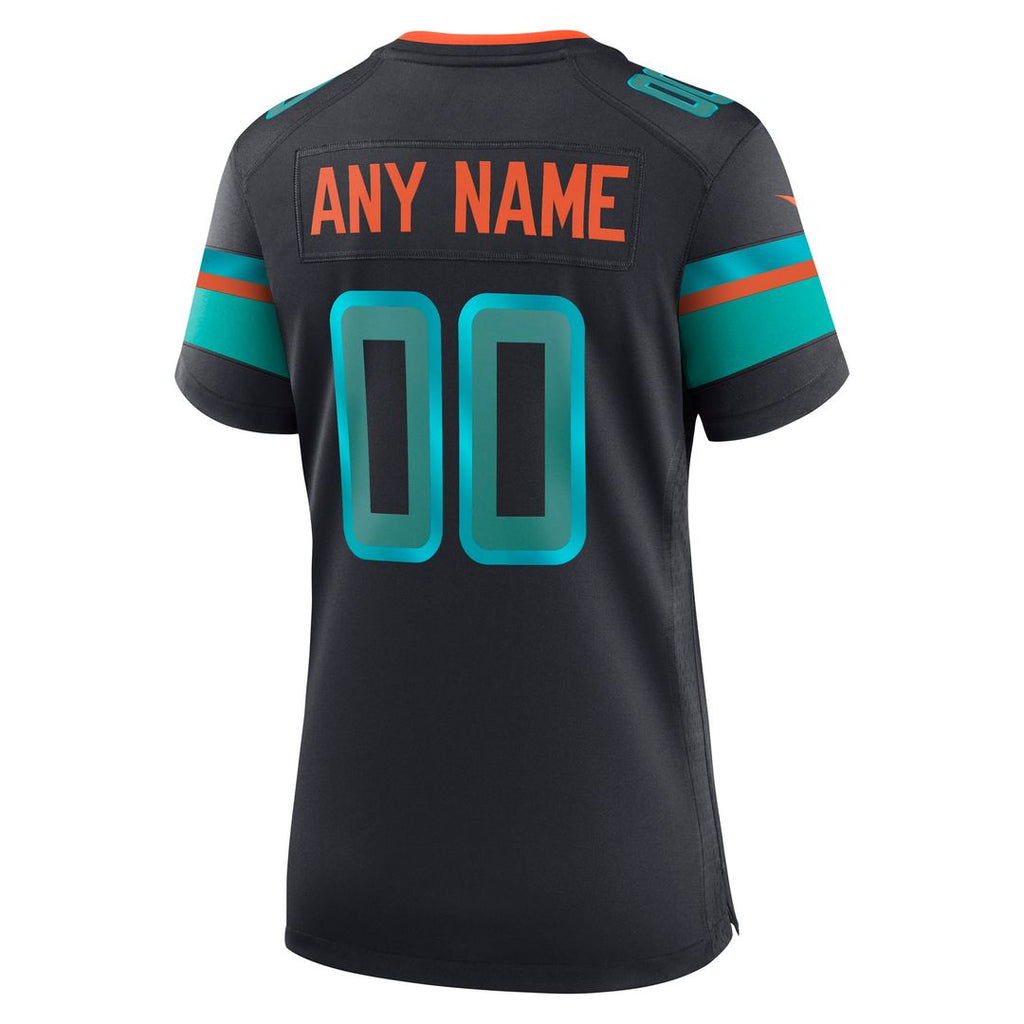 Miami Dolphins Nike Women's 2025 Rivalries Collection Custom Game Jersey - Pitch Blue Official NFL Team Apparel Football Fan Gear