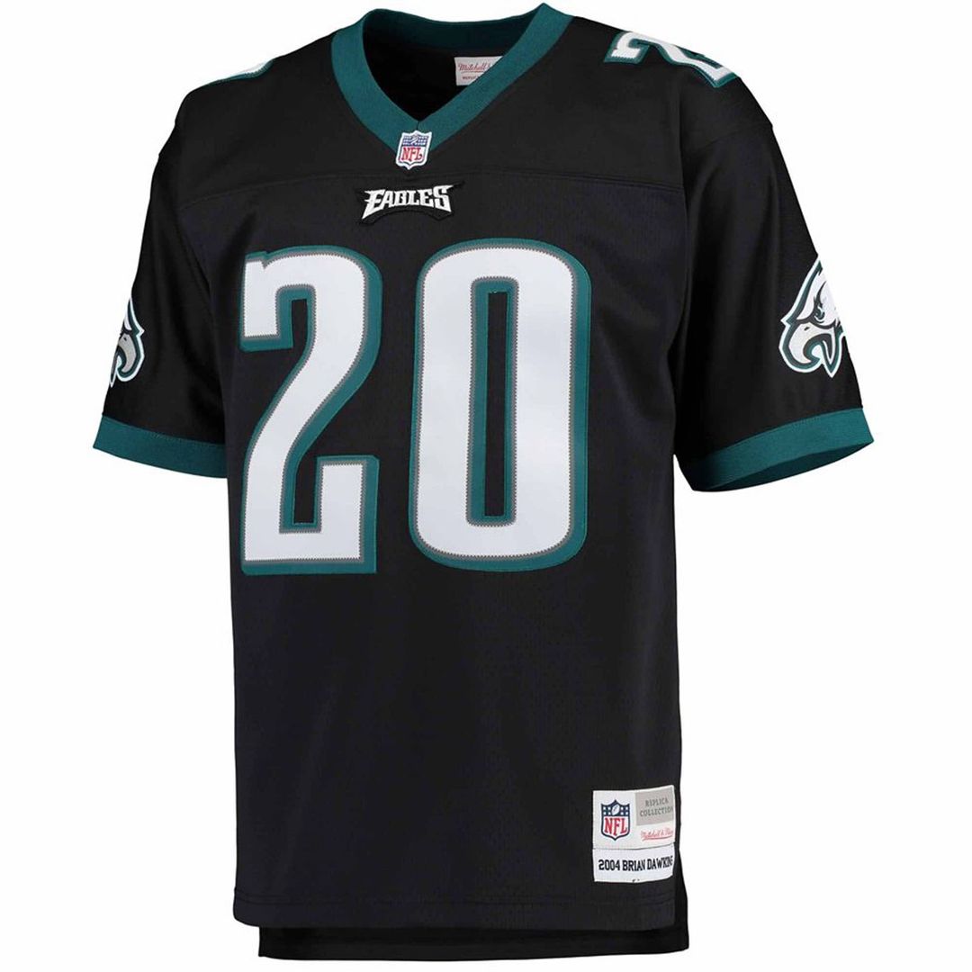 Brian Dawkins Philadelphia Eagles Mitchell & Ness Big & Tall 2004 Retired Player Replica Jersey - Black Official NFL Team Apparel Football Fan Gear