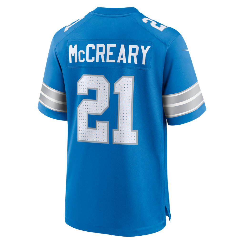 Roger McCreary Detroit Lions Nike Team Game Jersey - Blue Official NFL Team Apparel Football Fan Gear