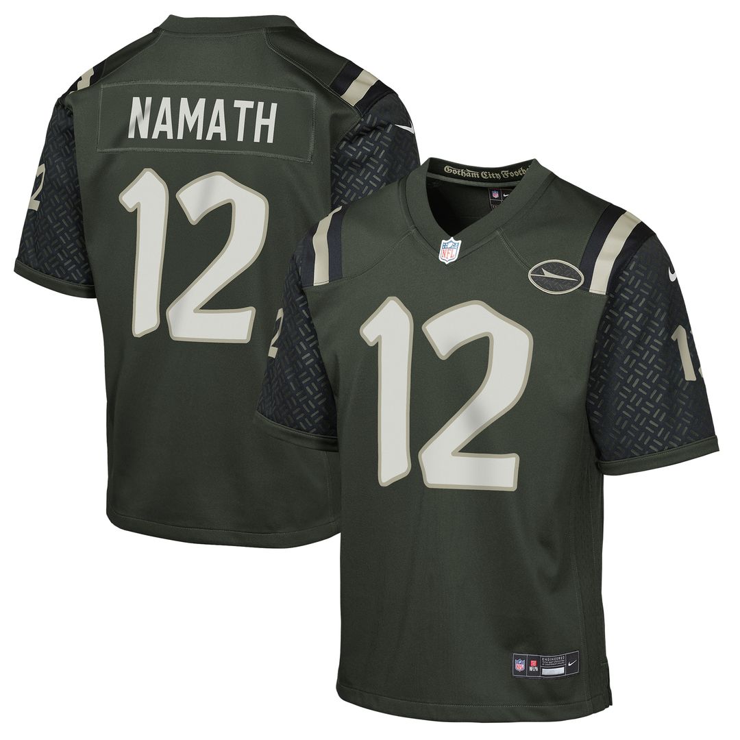 Joe Namath New York Jets Nike Youth 2025 Rivalries Collection Retired Player Game Jersey - Gotham Green Official NFL Team Apparel Football Fan Gear