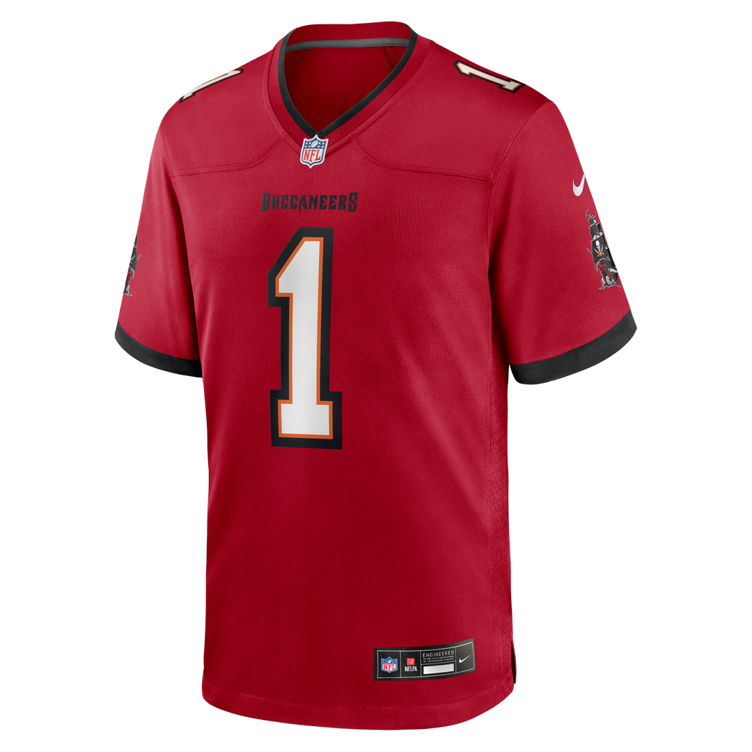 Number 1 Groom Tampa Bay Buccaneers Nike Game Jersey - Red Official NFL Team Apparel Football Fan Gear