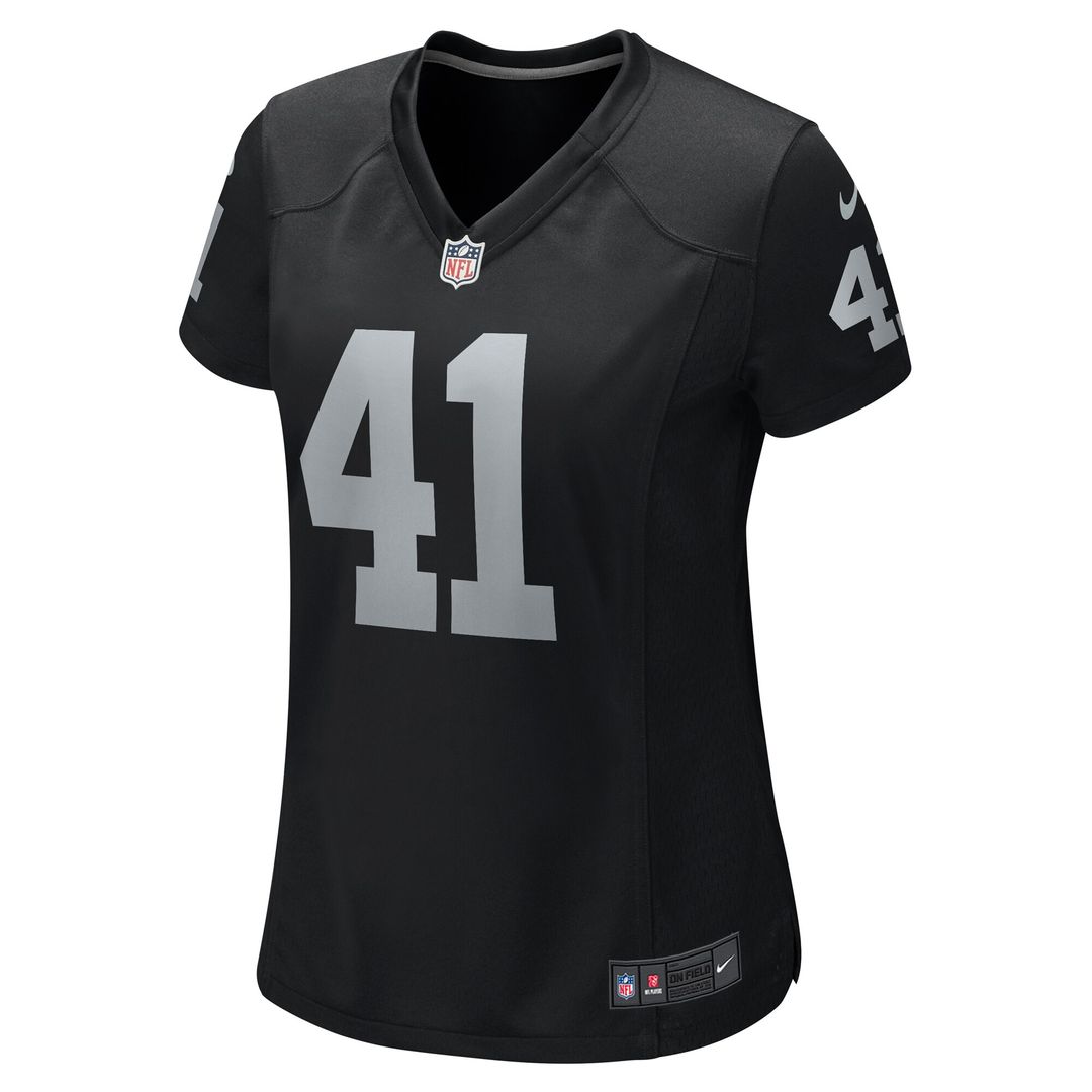 Robert Spillane Las Vegas Raiders Nike Women's Game Player Jersey - Black Official NFL Team Apparel Football Fan Gear