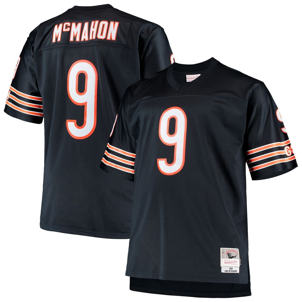 Jim McMahon Chicago Bears Mitchell & Ness Big & Tall 1985 Retired Player Replica Jersey - Navy Official NFL Team Apparel Football Fan Gear