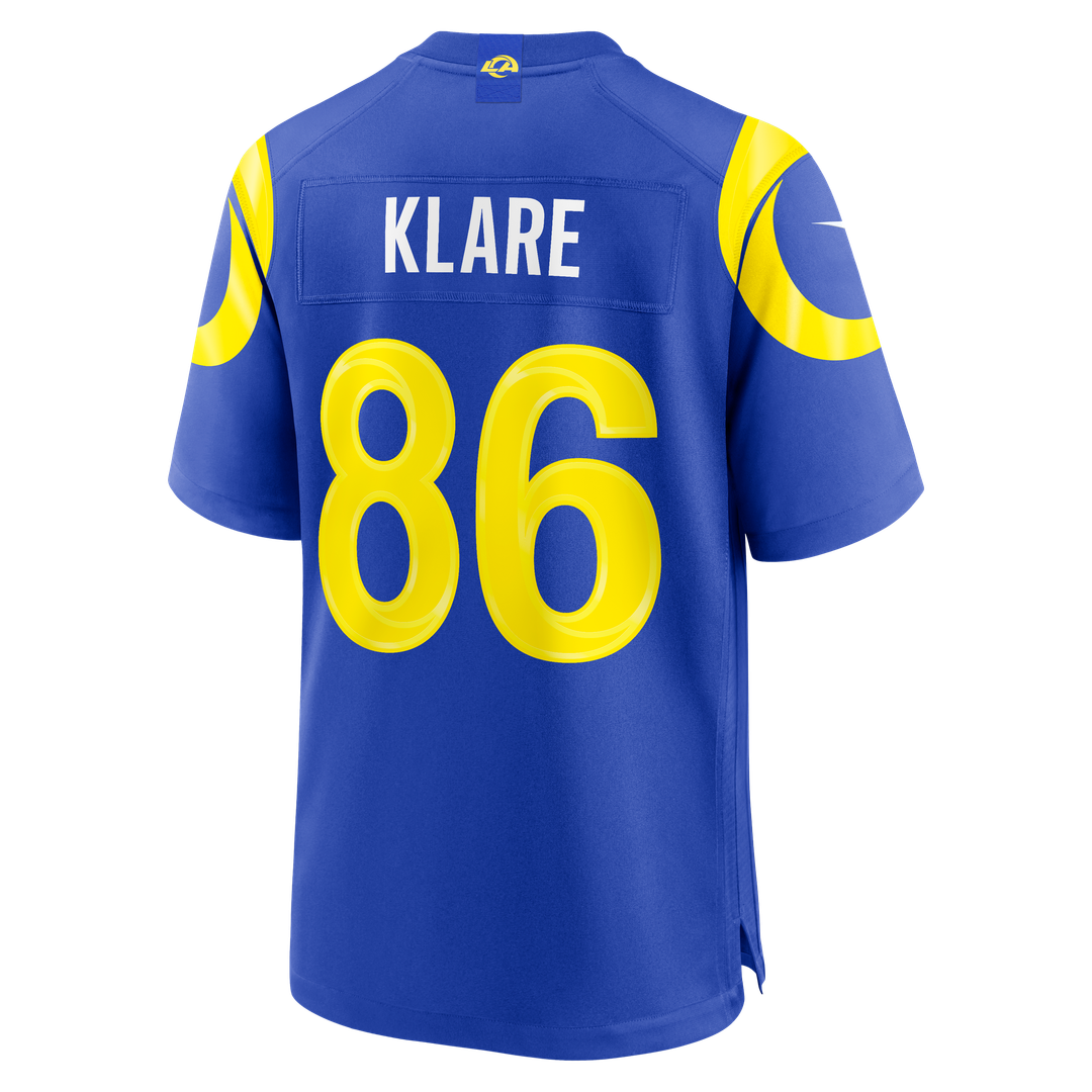 Max Klare Los Angeles Rams Nike Team Game Jersey - Royal Official NFL Team Apparel Football Fan Gear