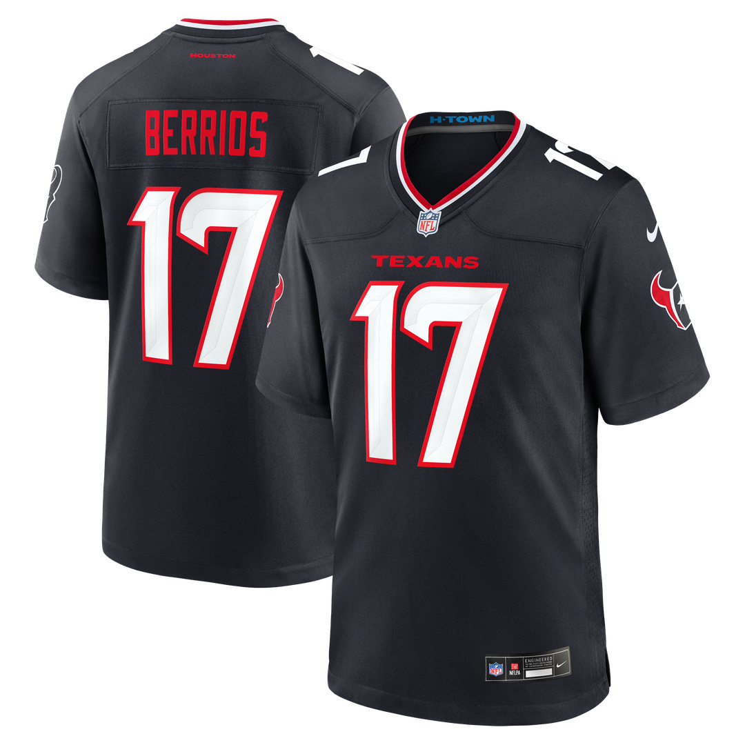 Braxton Berrios Houston Texans Nike Team Game Jersey - Navy Official NFL Team Apparel Football Fan Gear